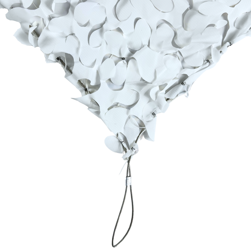 Reinforced camouflage net with steel cable