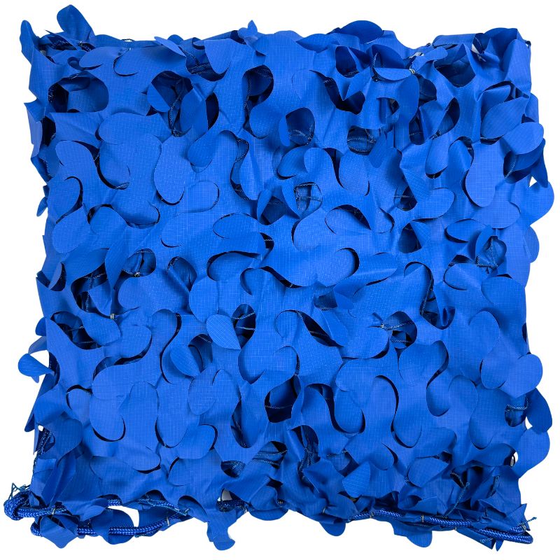 Blue triangular camouflage net