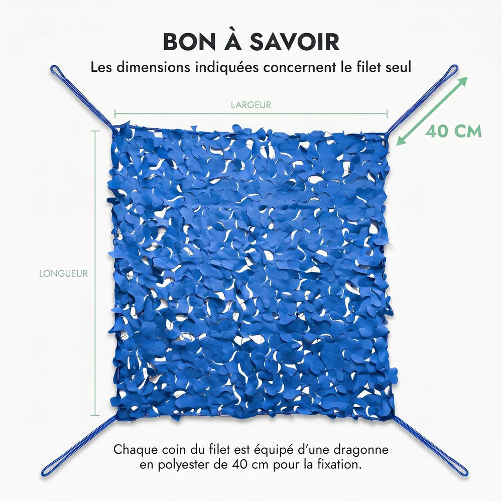 Triangular blue camouflage net