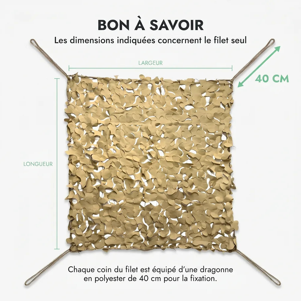 Reinforced sand camouflage net