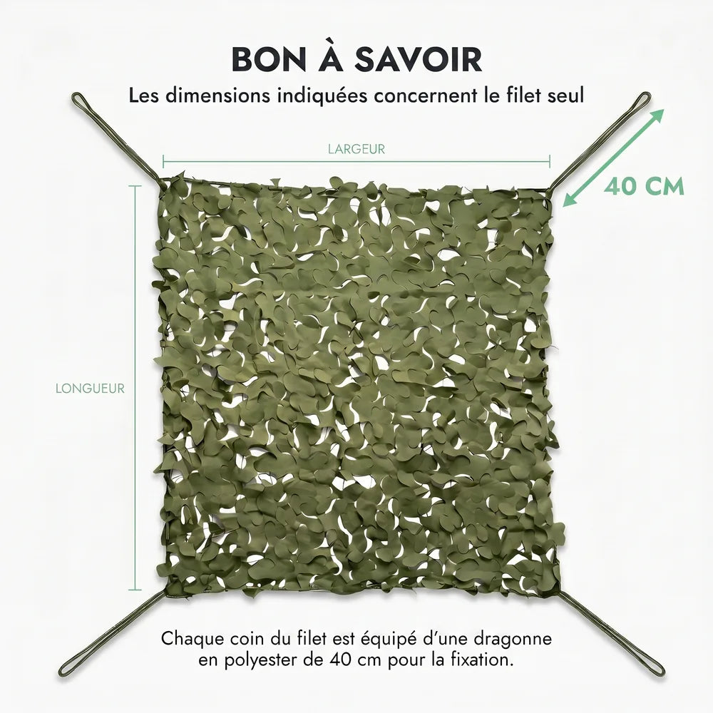 Reinforced green camouflage net