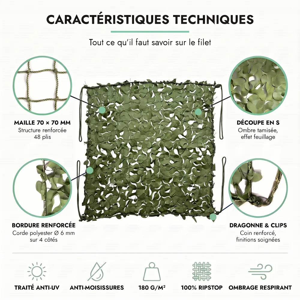 Triangular green camouflage net
