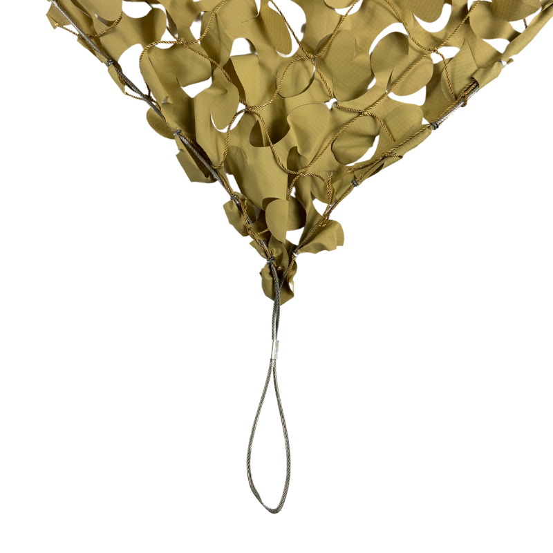 Reinforced camouflage net with steel cable
