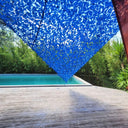 Blue triangular camouflage net