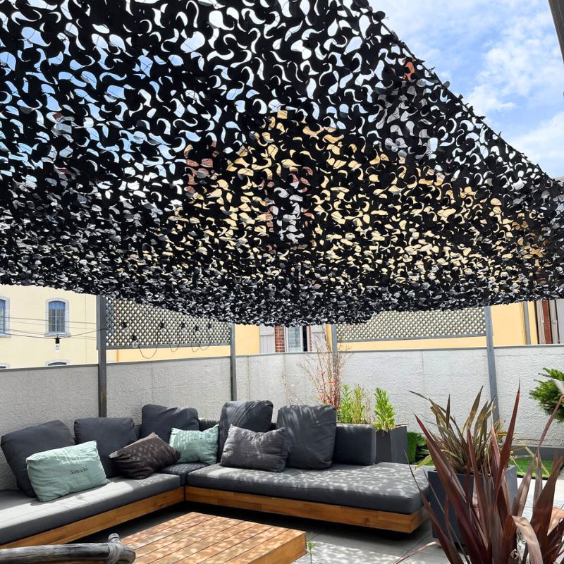 black camouflage net