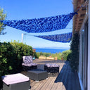 Blue triangular camouflage net