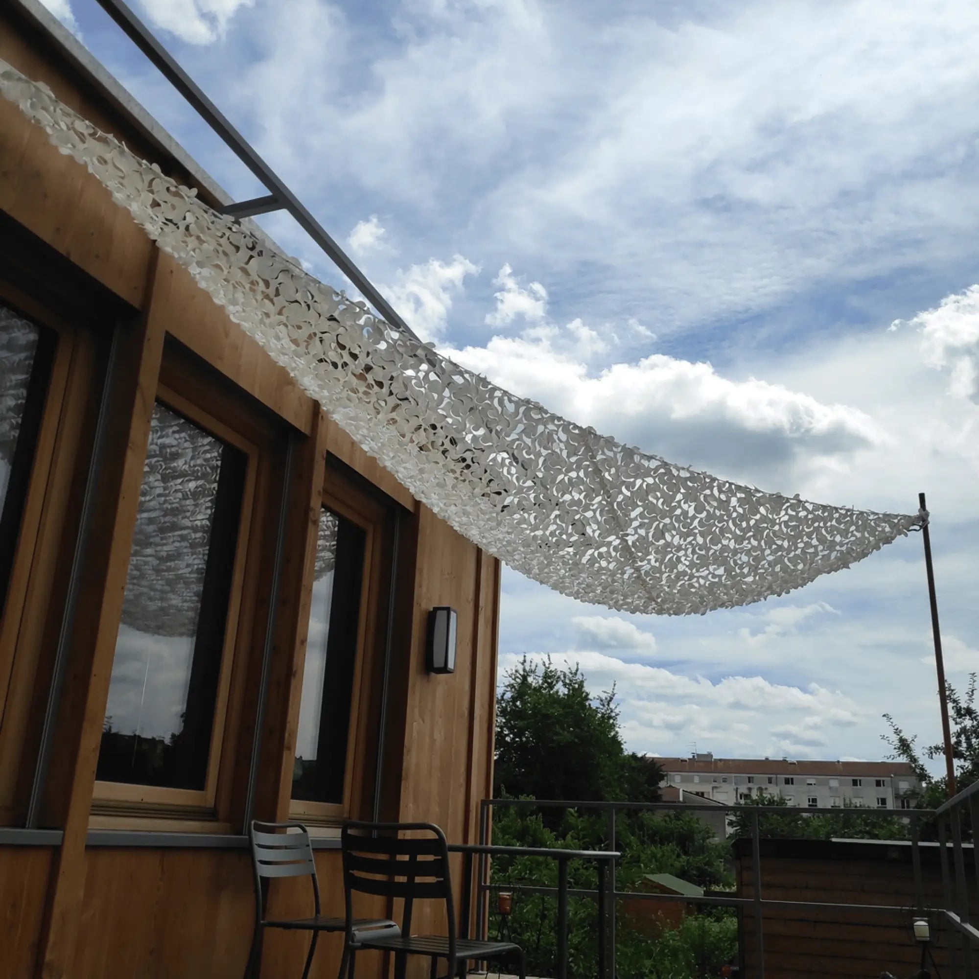 bache camouflage triangulaire blanct