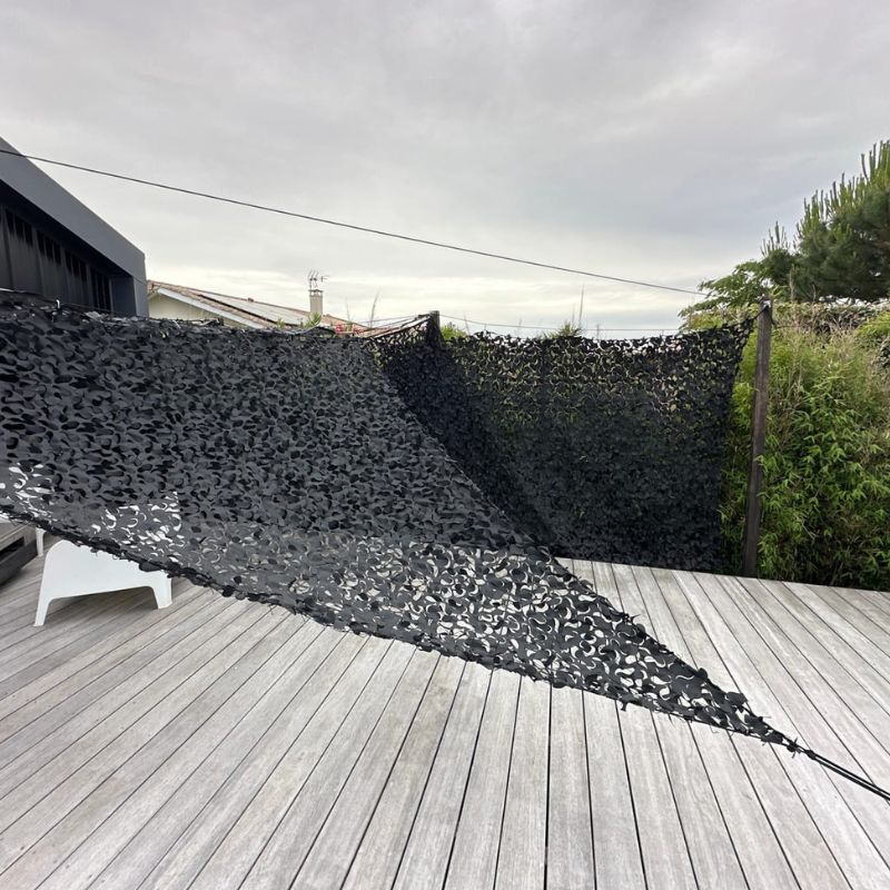 black triangular camouflage net