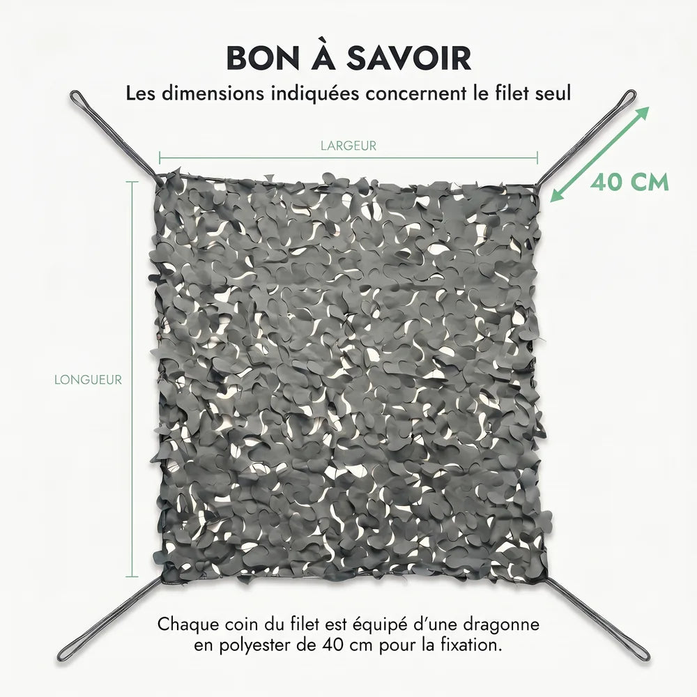 Reinforced grey camouflage net